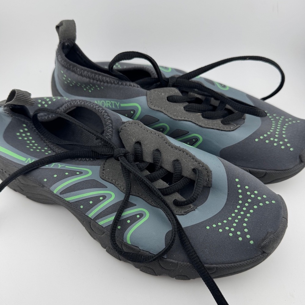 Norty Water Shoes L5 M3‎ Grey Green Good Lace Up Quick Dry Athletic